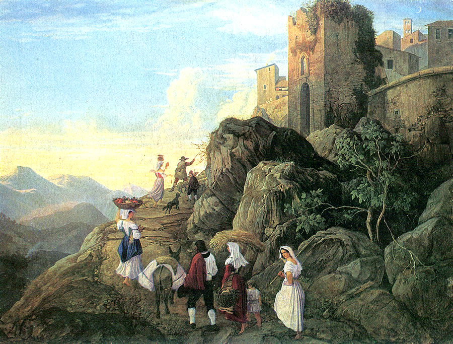 Adrian Ludwig Richter, "Civitella. Der abend".