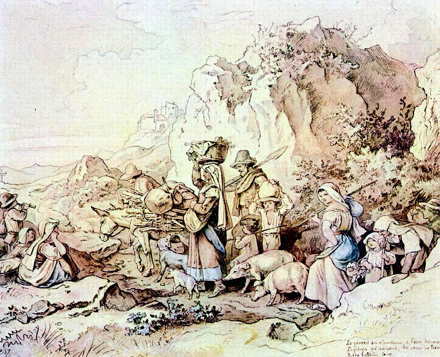 Adrian Ludwig Richter, "Il ritorno del contadino a Civitella".