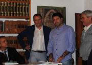 6. Da sinistra: l'architetto Angelo Maria Mari, l'architetto Piero Antonucci, il sindaco di Canterano, Pierluca Dionisi, e il sindaco di Cineto Romano, Amedeo Latini.