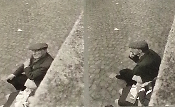 Marcel Duchamp in piazza di Santa Vittoria (fotografie di Gianfranco Baruchello)