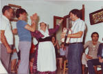 142. Serenata del matrimonio di Vittoria e Carmine: Antonio Meddi, Carmine, zia Emilia Muzi, mamma Rosina Corneli, Almerindo Meddi e Nino.