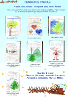 In questa pagina: "Pensieri e parole", bellissimi disegni e bellissimi pensieri di Eleonora, Giancarlo, Leonardo, Francesco, Alessandro, Giampaolo, Marco e Matteo, i bambini della Prima Elementare guidati dalla maestra Maria Vittoria Tardani.