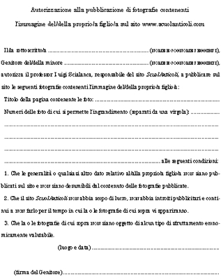 Facsimile del file-modulo di autorizzazione che puoi scaricare cliccando qui.