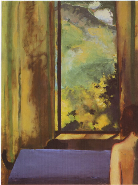 "Ragazza con cane" (1979), acrilico su tela, 134 x 103.