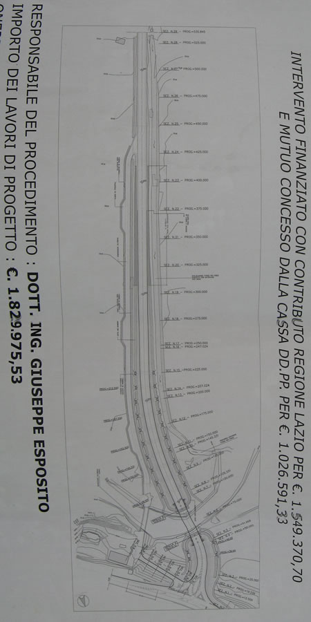 Il progetto del ponte, cos come  esposto sulla Tiburtina Valeria allaltezza della fermata del Cotral.