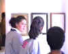 Alunni della Prima, della Seconda e della Terza media in visita alla mostra, guidati dal prof. Eclario Barone.