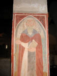 34. S. Maria in valle Porclaneta: santAntonio Abate con il libro delle Regole e il bastone da eremita a forma di "tau" (la "t" greca).