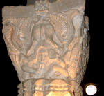 53. S. Maria in valle Porclaneta: bassorilievi sul capitello di una colonnina del ciborio.