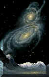 Collisione tra galassie (Immagine di David A. Hardy)