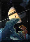 Astronauti su Dione, satellite di Saturno (Immagine di David A. Hardy)