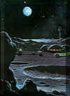 "Chiar di Terra" sulla base lunare (Immagine di David A. Hardy)