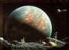 Marte mentre viene "terraformato", visto da un satellite (Immagine di David A. Hardy)