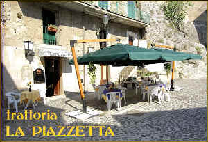 La trattoria "La Piazzetta" ad Anticoli Corrado