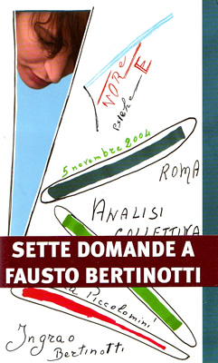 Analisi Collettiva - Incontri, Roma, Villa Piccolomini, 5 novembre 2004, "Sette domande a Fausto Bertinotti", 2004, Nuove Edizioni Romane.