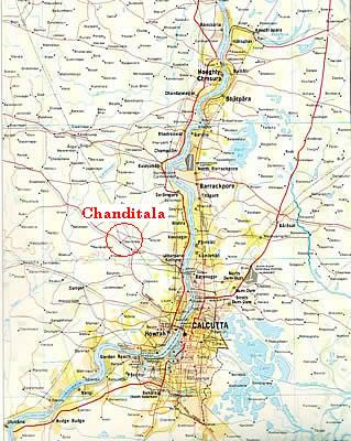 La citt di Calcutta e la zona di Chanditala