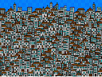 Luigi Scialanca, "Anticoli Corrado vista dal mare", bitmap, 1992 (particolare).