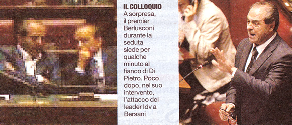 Il Berlusconi e il Di Pietro su "La Repubblica" del 23 giugno e l'interessante interpretazione "autostradale" di Altan del 25 giugno.