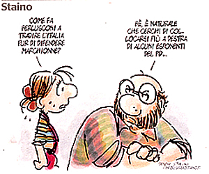 Piero Fassino, Sergio Chiamparino e Matteo Renzi visti da Staino su "L'Unit" di gioved 13 gennaio 2011.