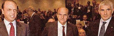 Per la serie "Chi si umilia sar esaltato": l'Alfano, Pier Luigi Bersani e il Casini al convegno dell'associazione Scienza e vita con il cardinale Bagnasco.
