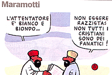 Una vignetta del bravo Maramotti su "L'Unità" del 24 luglio 2011.