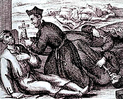 Per la serie "Sono sicuri gli ospedali cattolici?": "terapie" medioevali (a sinistra) e ministri "moderni" (a destra).