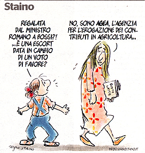 La vignetta di Staino su "L'Unit" di gioved 29 settembre 2011.