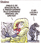 Il Veltroni secondo Staino su "L'Unit" del 12 ottobre. (Cliccala per ingrandirla!)