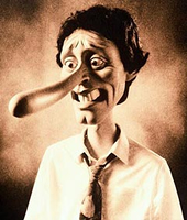 Per la serie "Nasi da Pinocchio": uno che se ne dispiace e una che ne va tronfia.