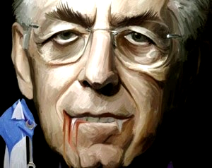 Per la serie "Prima ci svenano e poi si domandano come mai non abbiamo un bel colorito": Mario Monti. (Immagine tratta da Segnalazioni)