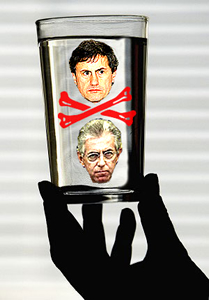 Per la serie "Avvelenatori della Democrazia": l'Alemanno, nemico dellAcqua Pubblica, e il Monti che tace e acconsente.