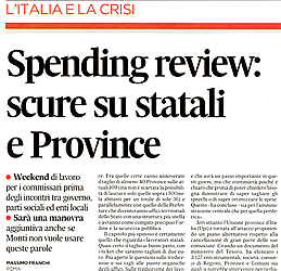Titoli de La Repubblica e (in basso a destra) de L'Unit di sabato 30 giugno 2012.