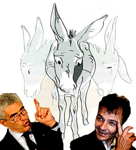 Per la serie "Si vedr...": Pier Luigi Bersani come l'asino di Buridano tra il Casini e Stefano Fassina.