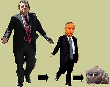 Per la serie "Involuzione delle specie": il confronto tra la statura del Brunetta e quella del Patroni Griffi permette di farsi un'idea abbastanza precisa di quale sar la levatura del prossimo ministro della Funzione pubblica.