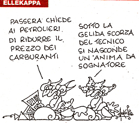 ElleKappa su Corrado Passera, uomo-ossimoro (in quanto banchiere e ministro per lo Sviluppo economico, che  come dire rapinatore e poliziotto) del governo di estrema destra a cui il Napolitano, il Pidille, il Pd e il Terzo Polo hanno consegnato l'Italia. "La Repubblica", gioved 31 maggio 2012.