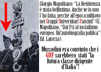 Per la serie "E invecchiando sono addirittura peggiorati": il Napolitano (a sinistra, da Informare per resistere) e lo Scalfari (a destra, da Segnalazioni).