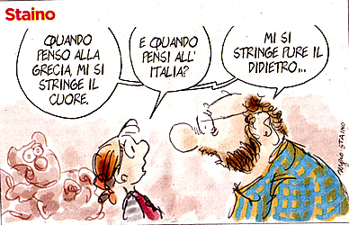 L'amara ironia di Staino su L'Unit di luned 18 giugno 2012.