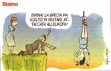 L'amara ironia di Staino su L'Unit di marted 19 giugno 2012.