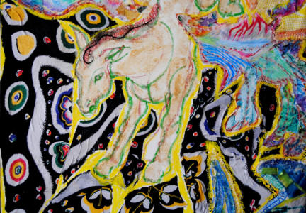 Birgitt Shola Starp - 4. "I.CA.R.VALL.O", 2012 - Mixed media on canvas (particolare)