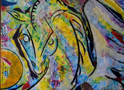 Birgitt Shola Starp - 8. "Pegasus rising", 2012 - Mixed media on paper