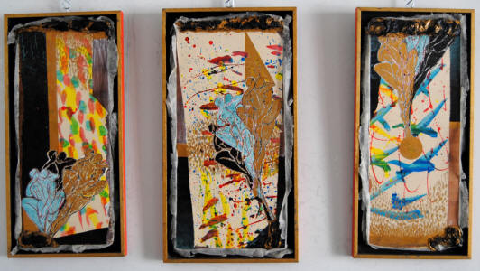 Birgitt Shola Starp - 11. "Tryptich ascent", 2011 - Mixed media on wood