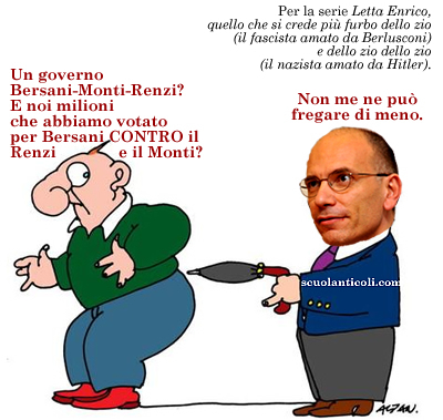 Per la serie "Letta Enrico, quello che si crede pi furbo dello zio (il fascista amato da Berlusconi) e dello zio dello zio (il nazista amato da Hitler)".