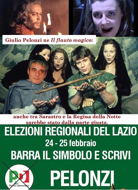 Giulio Pelonzi ne "Il flauto magico": anche tra Sarastro e la Regina della Notte sarebbe stato dalla parte giusta.