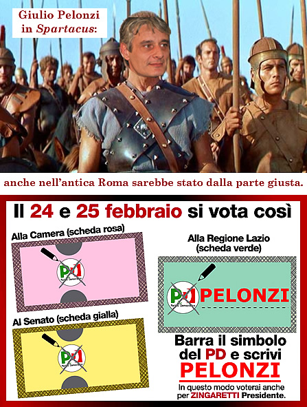 Giulio Pelonzi in "Spartacus": anche nell'antica Roma sarebbe stato dalla parte giusta.