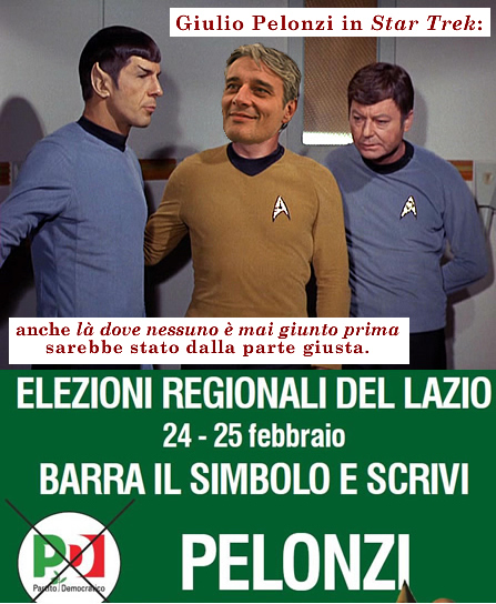 Giulio Pelonzi in "Star Trek": anche "l dove nessuno  mai giunto prima" sarebbe stato dalla parte giusta.