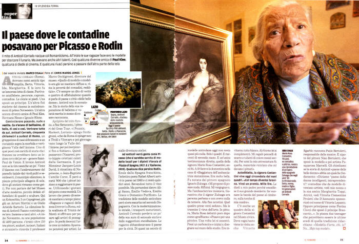"Il paese dove le contadine posavano per Picasso e Rodin", di Marco Cicala - foto di Chris Warde-Jones (da "Il Venerdì di Repubblica" del 16 novembre 2007). Clicca sulle immagini per ingrandirle!