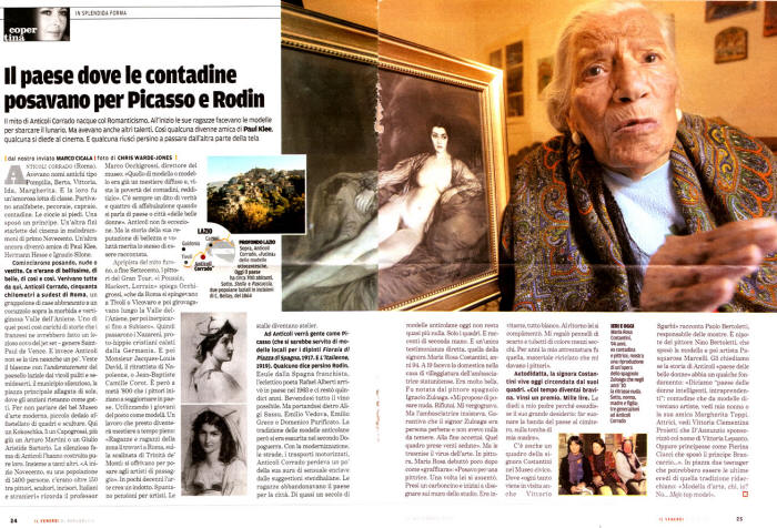 "Il paese dove le contadine posavano per Picasso e Rodin", di Marco Cicala - foto di Chris Warde-Jones (da "Il Venerd di Repubblica" del 16 novembre 2007). Clicca sulle immagini per ingrandirle!