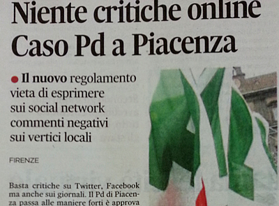 Nel Pd la Costituzione  sospesa? (Marted 17 giugno 2014. Luigi Scialanca, scuolanticoli@katamail.com).