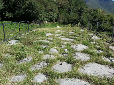 Sul ponte, la pavimentazione romana sembra resistere un po meglio allassedio della Natura, ma fino a quando? Tristemente, il visitatore pensa che anche qui, tra non molto, non si vedr pi niente.