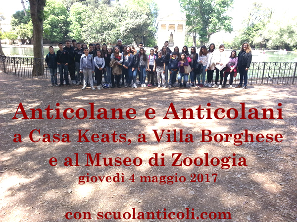 La Classe 2014 - 2017 alla Casa di Keats, a Villa Borghese e al Museo di Zoologia il 4 maggio 2017