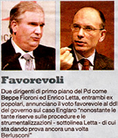Le belle facce dei papalini della finta "sinistra": "Beppe" Fioroni ed Enrico Letta.